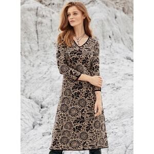Peruvian Connection Tournesol Pima Cotton Sweater Dress Small